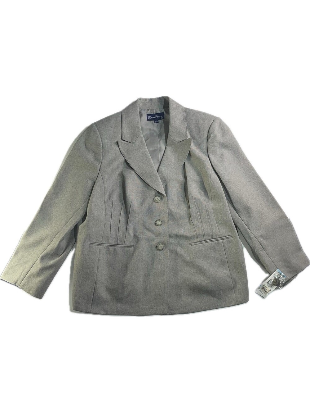 VTG Evan Picone Blazer Womens 20 Gray Jacket Academic Preppy Work Office Casual